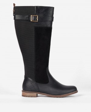 Botte Barbour Ange Knee-High Femme Noir | France_BAR71892