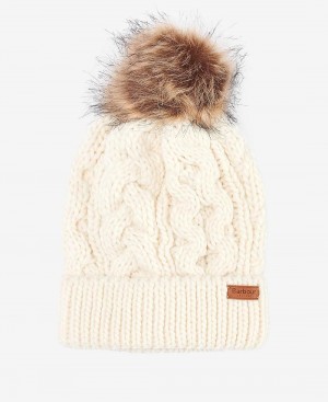 Chapeau Barbour Penshaw Cable-Knit Femme Blanche | France_BAR58894