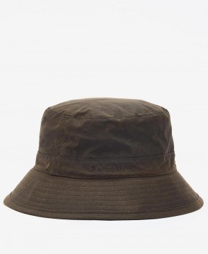 Chapeau Barbour Wax Sports Homme Vert Olive | France_BAR78777