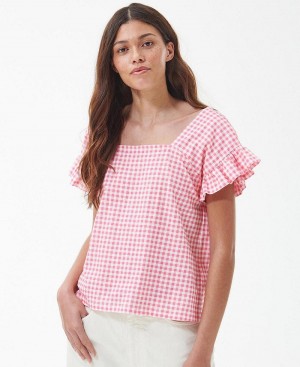 Hauts Barbour Barbour Pansy Top Femme Rose | France_BAR73180