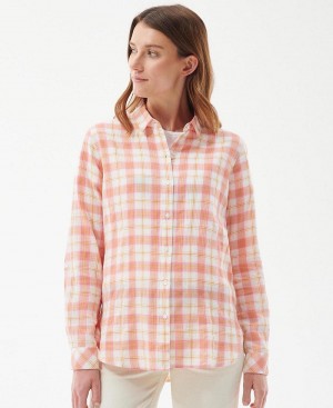 Hauts Barbour Barbour Shoreline Shirt Femme Rose | France_BAR10342