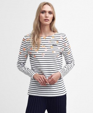 Hauts Barbour Bradley Print T-Shirt Femme Stripes | France_BAR96465