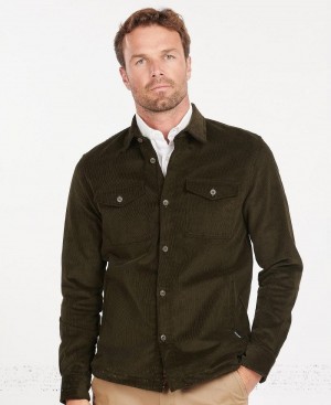 Hauts Barbour Cord Overshirt Homme Vert | France_BAR42374