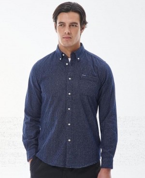 Hauts Barbour Geston Tailored Shirt Homme Bleu Marine | France_BAR94536