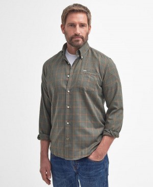 Hauts Barbour Henderson Thermo Weave Shirt Homme Vert Olive | France_BAR23961