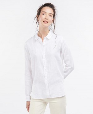 Hauts Barbour Marine Relaxed Shirt Femme Bleu | France_BAR23135