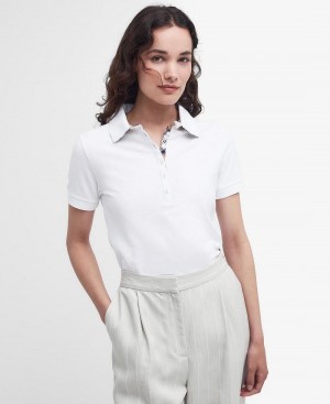 Hauts Barbour Portsdown Polo Shirt Femme Blanche | France_BAR95160