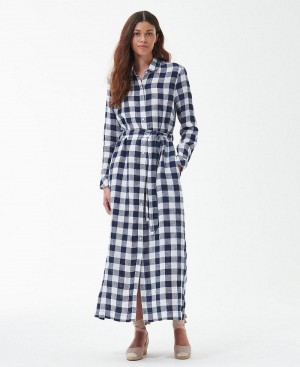 Peignoir Barbour Barbour Marine Maxi Femme Bleu | France_BAR78039