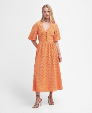 Peignoir Barbour Kelley Broderie Anglaise Femme Orange | France_BAR89328