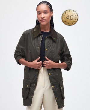 Vestes Barbour 40th Anniversary Beaufort Wax Femme Vert | France_BAR26142