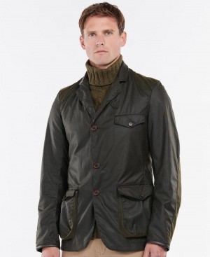 Vestes Barbour Beacon Sports Wax Homme Vert Olive | France_BAR27191