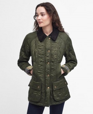 Vestes Barbour Beadnell Polarquilt Femme Vert | France_BAR62616