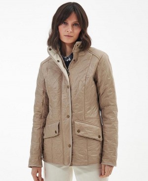 Vestes Barbour Cavalry Polarquilt Matelassé Femme Beige | France_BAR90727