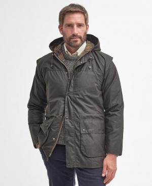 Vestes Barbour Classiche Durham® Wax Homme Vert Olive | France_BAR19704