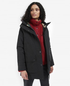 Vestes Barbour D'hiver Beadnell Imperméables Femme Noir | France_BAR28946