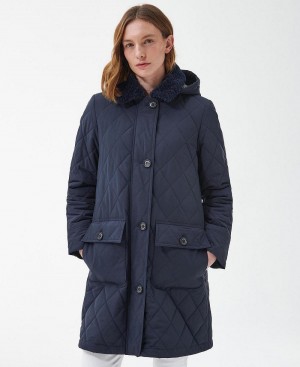 Vestes Barbour Fox Matelassé Femme Bleu Marine | France_BAR25865