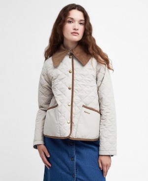 Vestes Barbour Gosford Matelassé Femme Blanche | France_BAR49891