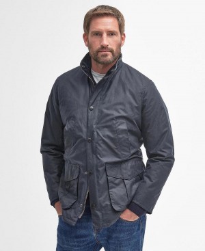 Vestes Barbour Hereford Wax Homme Bleu | France_BAR78351