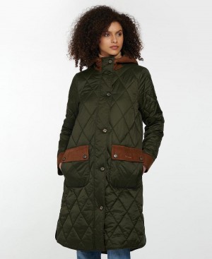 Vestes Barbour Mickley Matelassé Femme Vert | France_BAR85110