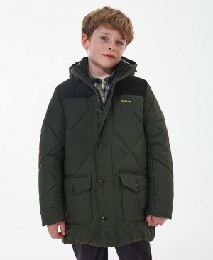 Vetement Barbour Boys' Elmwood Matelassé Jacket Enfant Vert | France_BAR70578