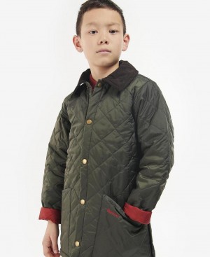 Vetement Barbour Boys' Liddesdale® Matelassé Jacket Enfant Vert Olive Rouge | France_BAR52705