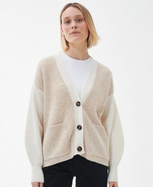 knitwear Barbour Alexandria Cardigan Femme Blanche | France_BAR11536