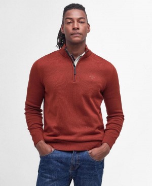 knitwear Barbour Avoch Half-Zip Jumper Homme Rouge | France_BAR22840