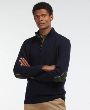 knitwear Barbour Barbour Holden Half Zip Pull Homme Bleu | France_BAR48611