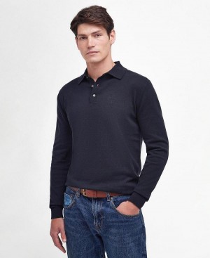 knitwear Barbour Bassington Polo Shirt Homme Bleu Marine | France_BAR11893