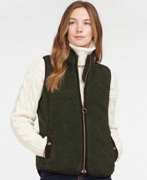 knitwear Barbour Burford Fleece Femme Vert Olive | France_BAR97520