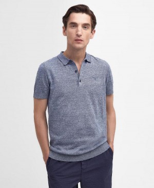 knitwear Barbour Buston Tricoté Polo Shirt Homme Grise | France_BAR83085