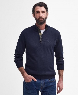 knitwear Barbour Coton Half Zip Homme Bleu Marine | France_BAR11101