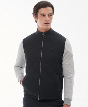 knitwear Barbour Essential Box Quilt Gilet Homme Grise | France_BAR78017