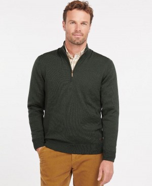 knitwear Barbour Gamlin Half Zip Jumper Homme Vert | France_BAR41335