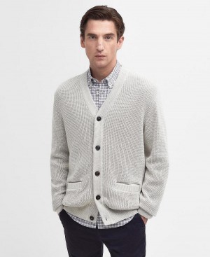 knitwear Barbour Howick Cardigan Homme Blanche | France_BAR72173