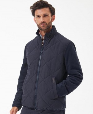 knitwear Barbour Hybride Fleece Jacket Homme Bleu Marine | France_BAR82921