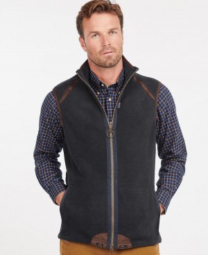 knitwear Barbour Langdale Fleece Gilet Homme Bleu | France_BAR97302