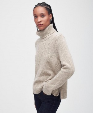 knitwear Barbour Laverne Jumper Femme Beige | France_BAR97886