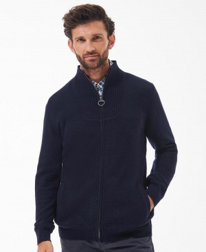 knitwear Barbour Nelson Essential Full-Zip Jumper Homme Bleu Marine | France_BAR81629