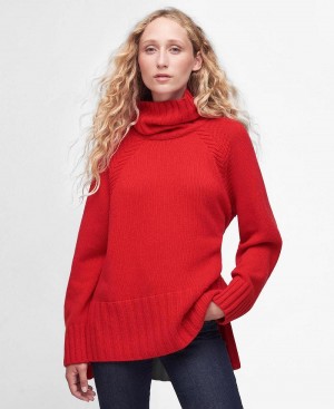 knitwear Barbour Norma Jumper Femme Rouge | France_BAR75416