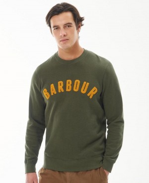 knitwear Barbour Prep Logo Crew Homme Vert | France_BAR15021