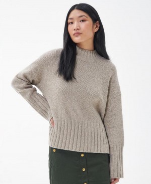 knitwear Barbour Winona Jumper Femme Beige | France_BAR17962