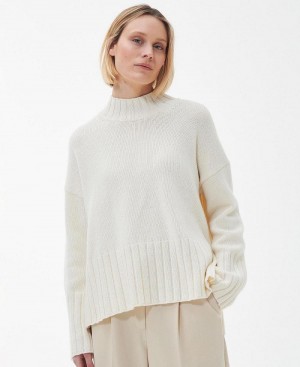 knitwear Barbour Winona Jumper Femme Blanche | France_BAR19822