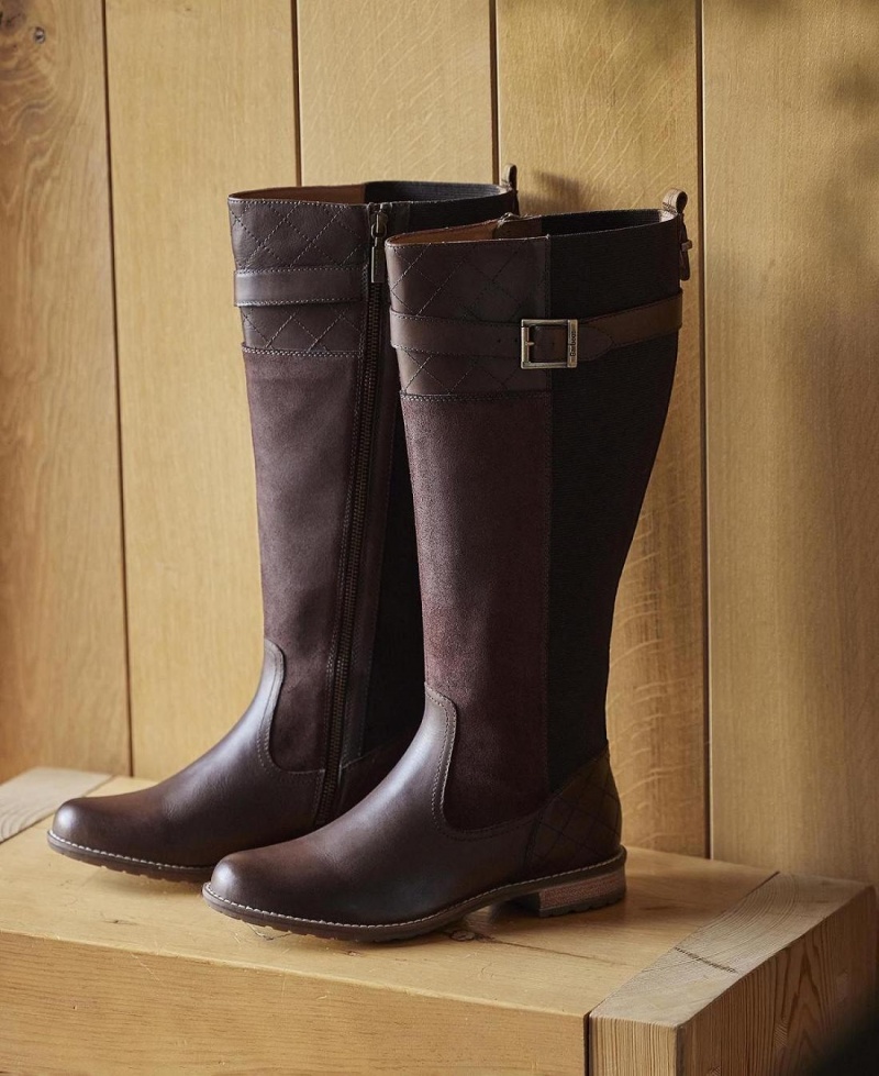 Botte Barbour Ange Knee-High Femme Marron | France_BAR27265