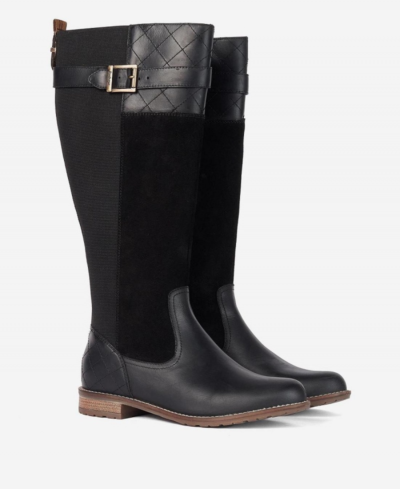 Botte Barbour Ange Knee-High Femme Noir | France_BAR71892