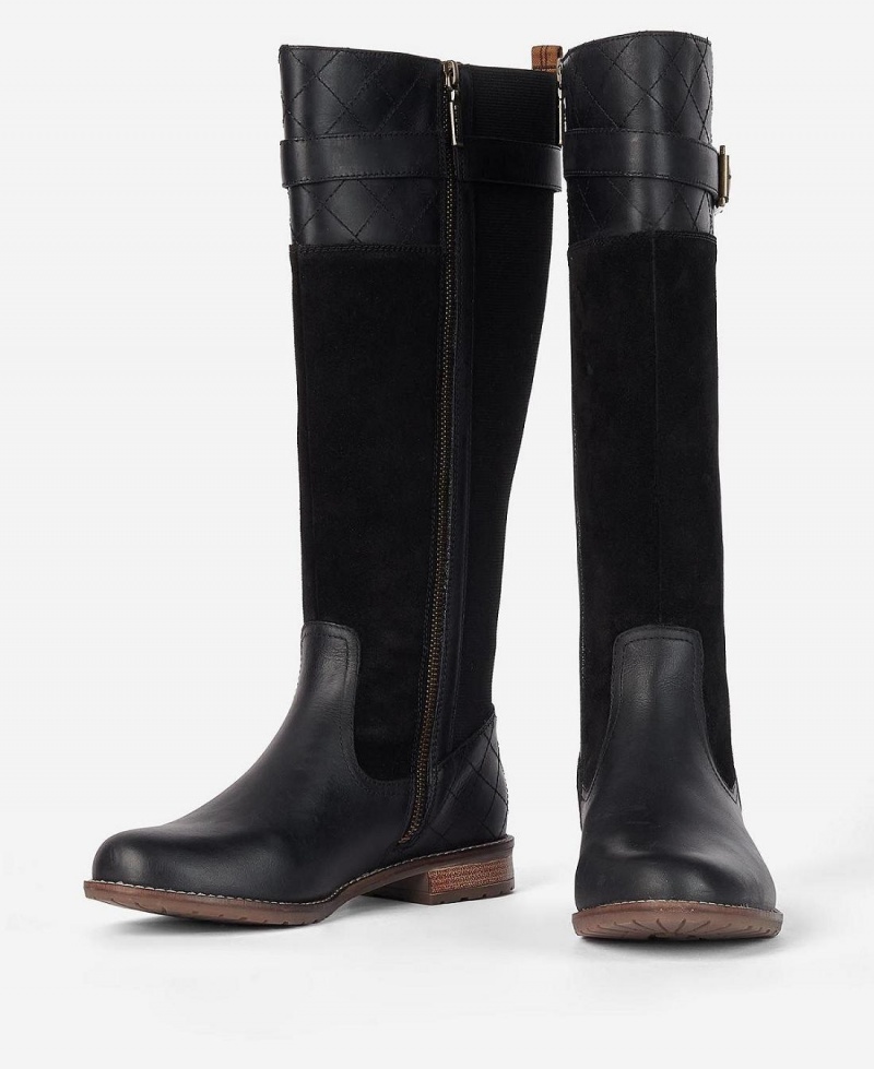 Botte Barbour Ange Knee-High Femme Noir | France_BAR71892