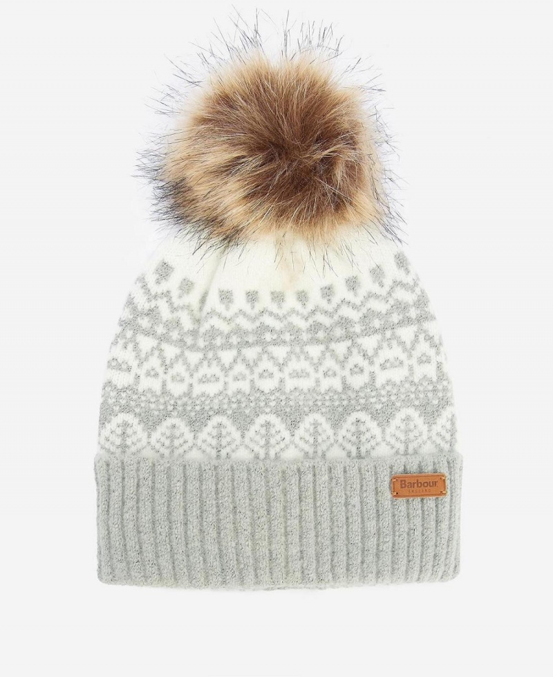 Chapeau Barbour Alpine Fairisle Pom Femme Grise | France_BAR11390