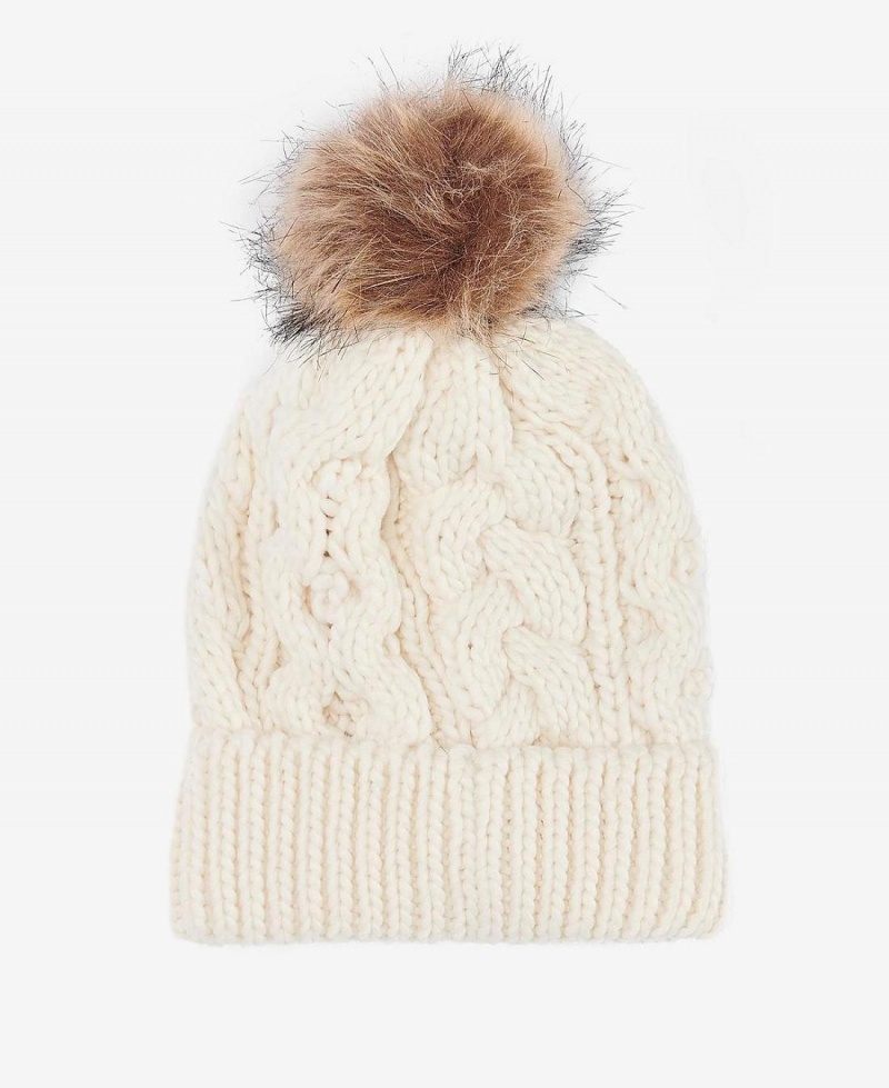 Chapeau Barbour Penshaw Cable-Knit Femme Blanche | France_BAR58894