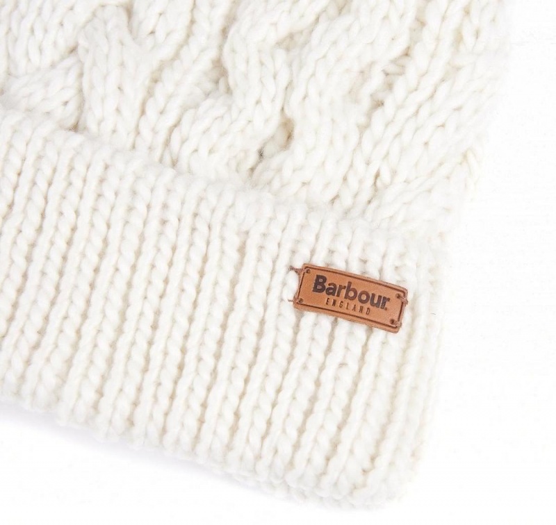 Chapeau Barbour Penshaw Cable-Knit Femme Blanche | France_BAR58894