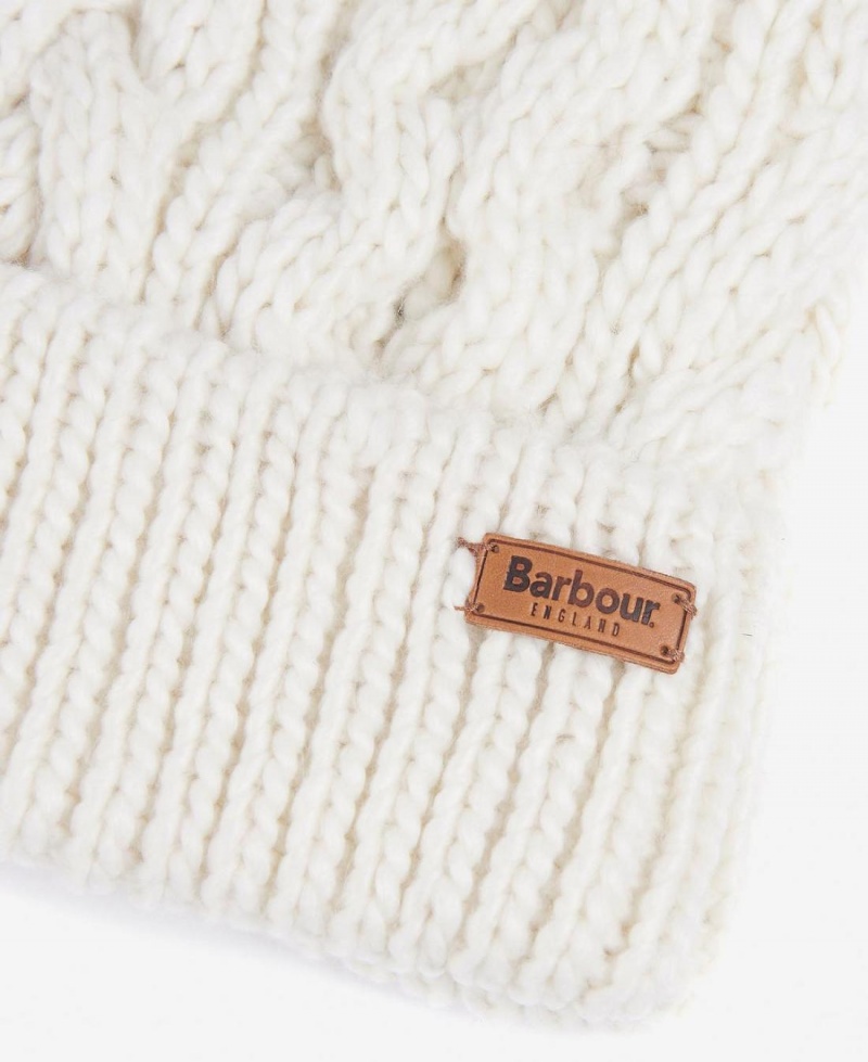 Chapeau Barbour Penshaw Cable-Knit Femme Blanche | France_BAR58894